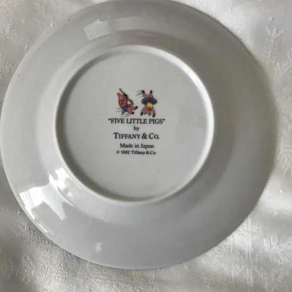 Tiffany 1992  “ Five Little Pigs”dish set - Picture 6 of 13